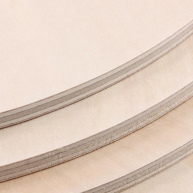 SHEUTSAN 12 PCS 11.8 Inch Wood Circles, 1/4 Inch Round Wood Sheets, Unfinished