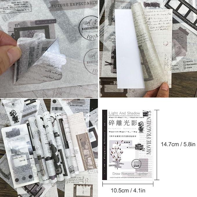 Vintage Washi Stickers Book for Journaling