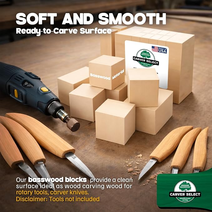 Basswood Carving Blocks Set of 14 – Wood Carving Kit