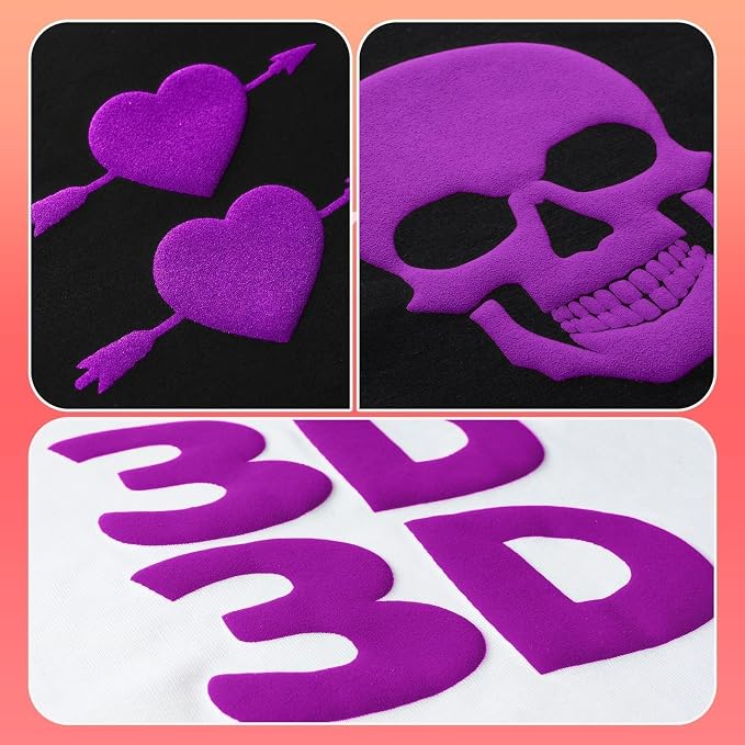 VinylRus Puff Vinyl Heat Transfer -12” x 6ft Purple Puffy 3D Iron on Vinyl