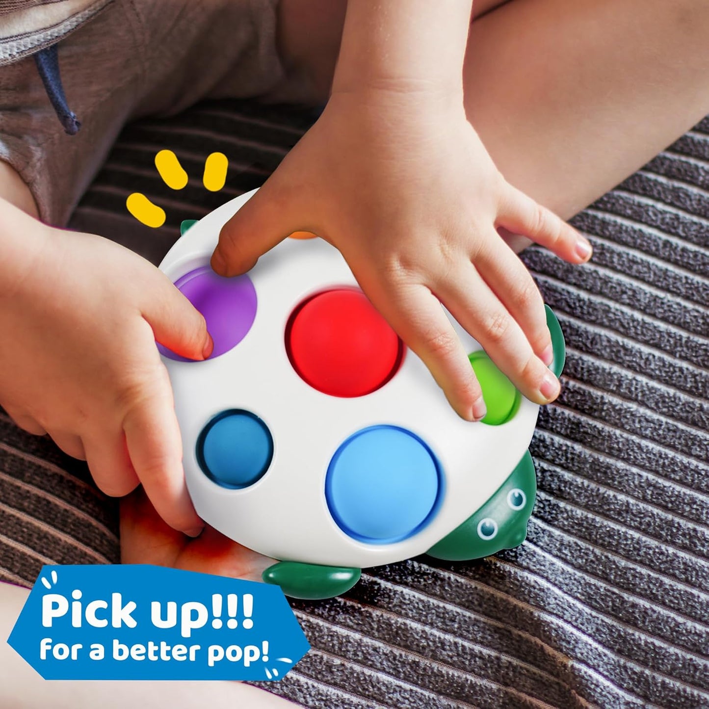 LiKee Fidget Popper Sensory Baby Toys for 10+ Months, Push and Popping Busy Board, Montessori Toys for 1+ Years Old, Airplane Car Travel Toy for Toddlers 1-3 Stress Relief