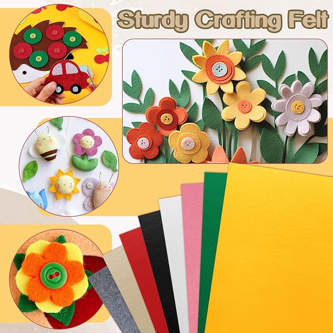 Luomorgo 8 Pcs Stiff Felt, 8 x 12 Inch, 2mm Thick,