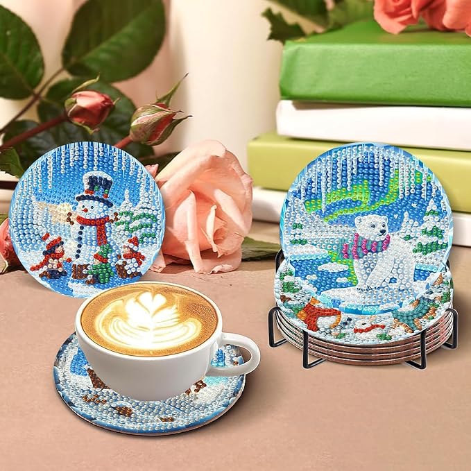 Benjenes 8PCS Diamond Art Coasters Kit