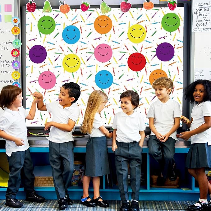 Qyeahkj Colorful Pencil Bulletin Board Paper Roll Pencil Bulletin Board