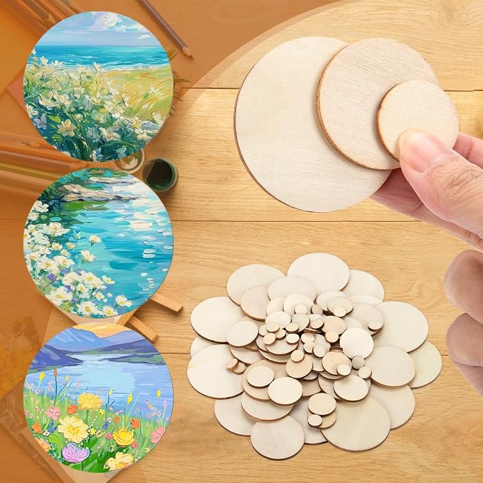 450 Pieces Unfinished Wood Circles