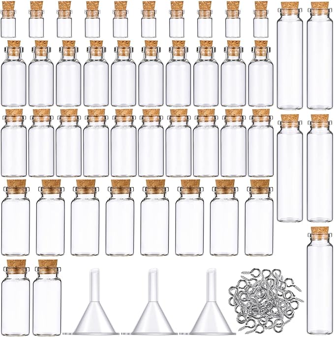 Geiserailie 45 Pcs Mini Glass Bottles