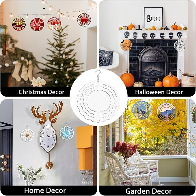 CHONOVO 5 Pack 3 Inch Sublimation Wind Spinner Blank | Double-Sided Sublimation
