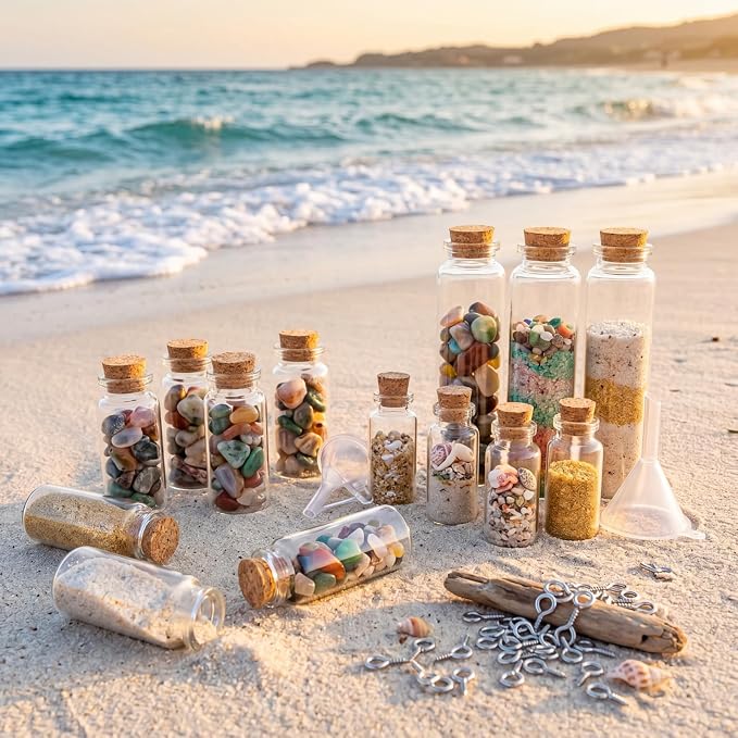 Geiserailie 45 Pcs Mini Glass Bottles