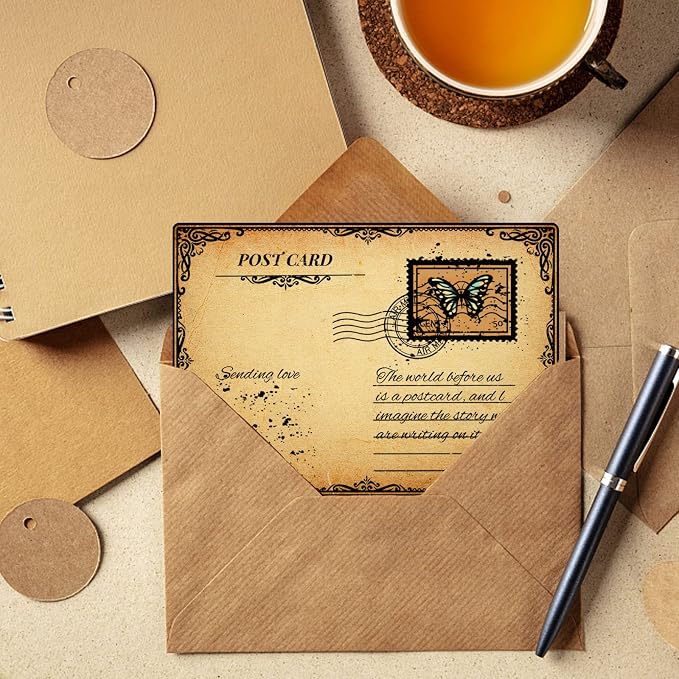 GLOBLELAND Postcard Border Edge Silicone Clear Stamp Postmark Transparent