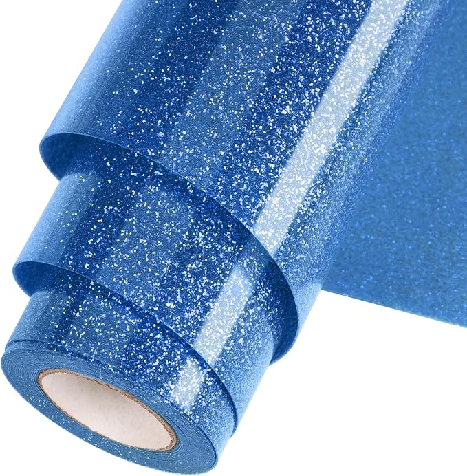 Blue Glitter HTV Heat Transfer Vinyl Roll 12inch x 20 ft