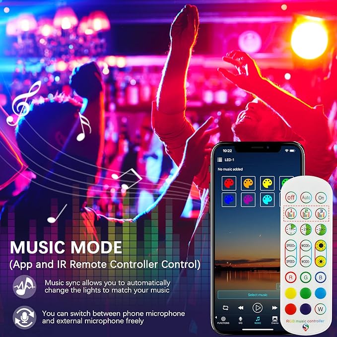RGBZONE 2.4GHz WiFi LED Controller, IR Wireless Remote Control, 2-Ports Smart 4-PIN RGB LED Controller, Music Sync, for SMD 5050 3528 LED Light Strips(2 Ports)