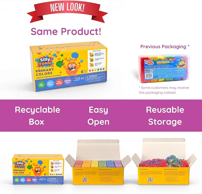 Silly Foam, Creative Modeling Foam Beads, Easy Clean Up, Arts & Crafts