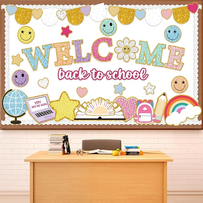 Welcome Back to School Bulletin Board Set Boho Groovy Classroom Decorations