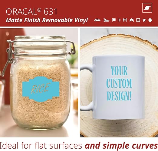 ORACAL 631 Matte Geyser Blue Vinyl Durable Roll Easy to Weed Permanent Adhesive