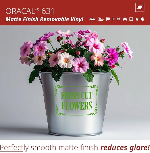 ORACAL 631 Matte Lime-Tree Green Vinyl Durable Roll Easy to Weed Permanent