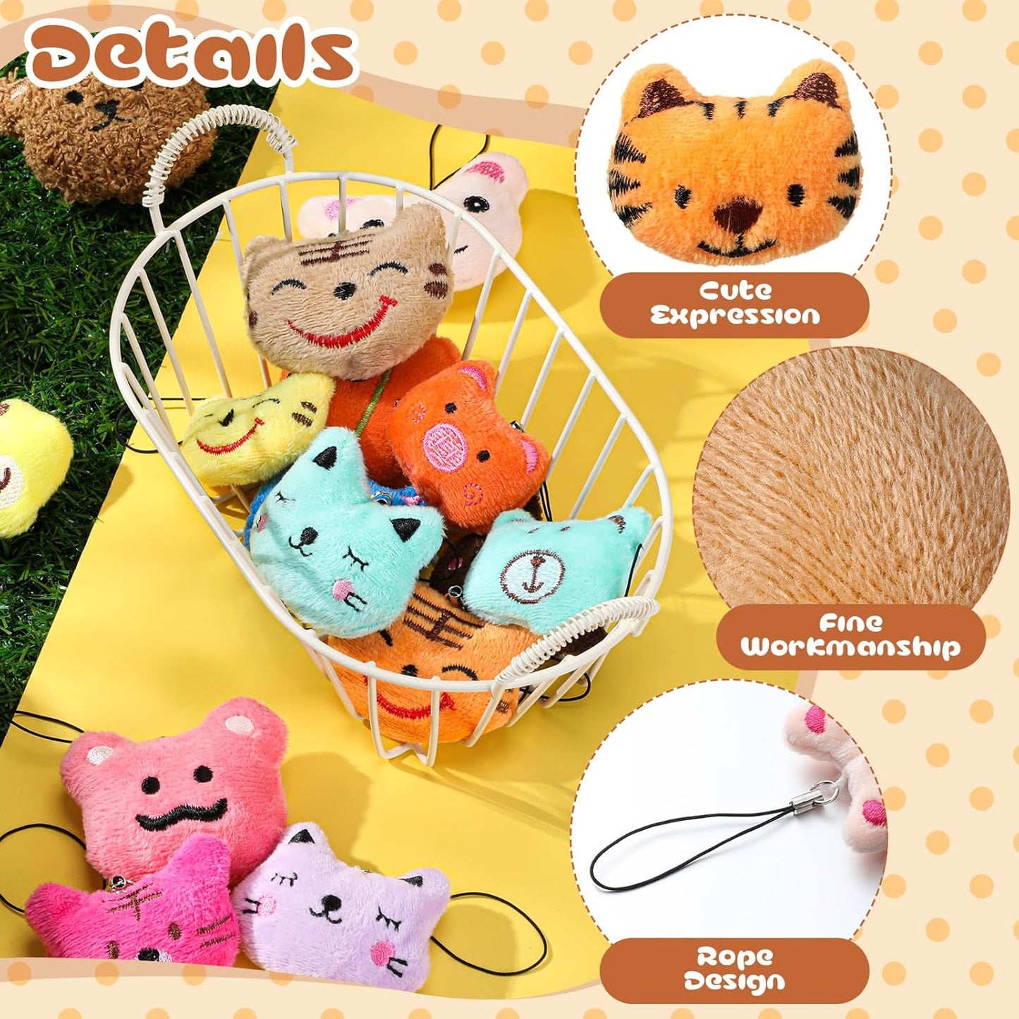 Libima 150 Pcs Mini Stuffed Animals Sea Animal Fruit Plush Keychain Set for Carnival Birthday Classroom Prizes Decoration for Clothes (Lovely)