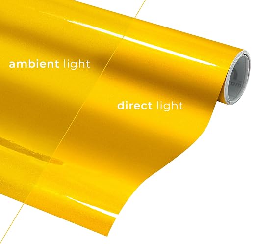 VViViD DECO65 Reflective Yellow Gold Permanent Adhesive Craft 12" x 4ft Vinyl