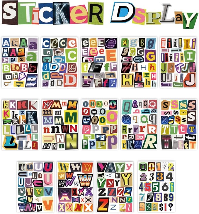 Retro Alphabet Letter Stickers Book