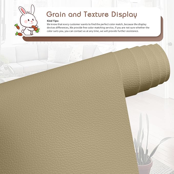 KING MOUNTAIN Leather Repair Patch, 16 x 60 Inches self Adhesive Leather Repair