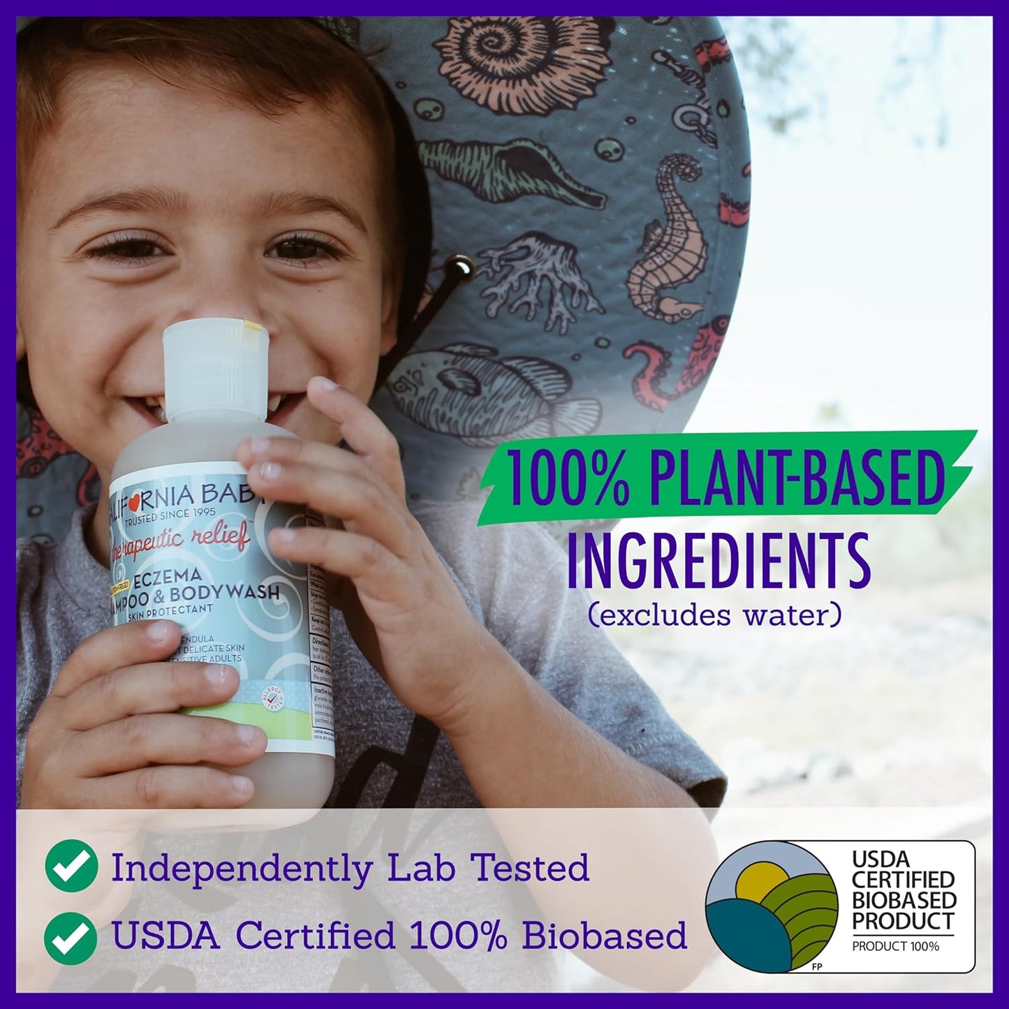 California Baby Eczema Body Wash & Shampoo | Gentle Steroid-Free Eczema Treatment | Colloidal Oatmeal + Aloe Vera | 100% Plant-Based | 8.5 oz.