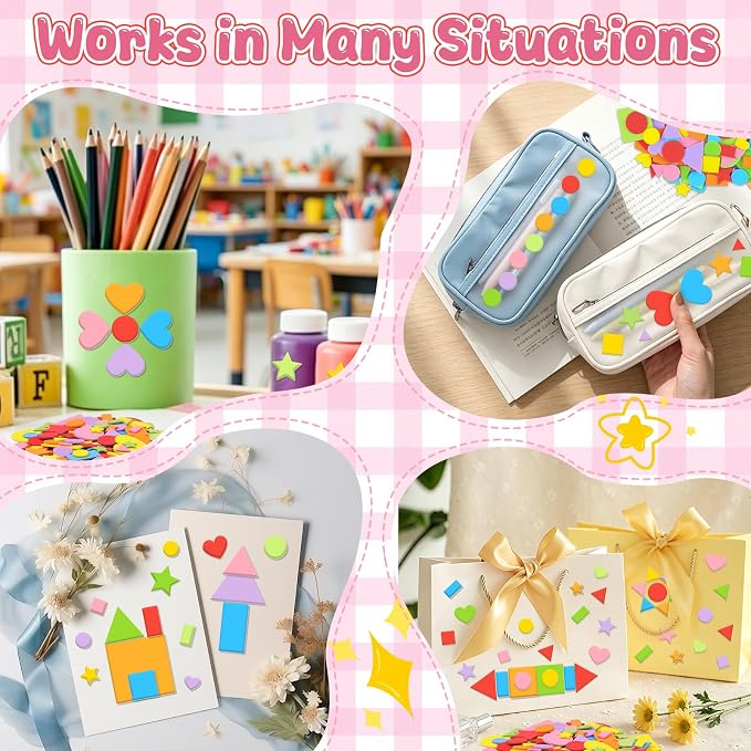 1630Pcs Foam Shape Stickers, Self Adhesive EVA Foam Stickers