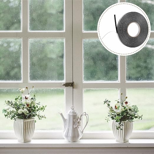 Tatuo 2 Rolls Double Sided Foam Tape 1/2 Inch by 50 Feet Black PE Foam Tape