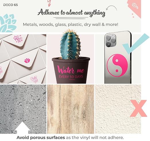 VViViD DECO65 Suede Pink Permanent Adhesive Craft Vinyl