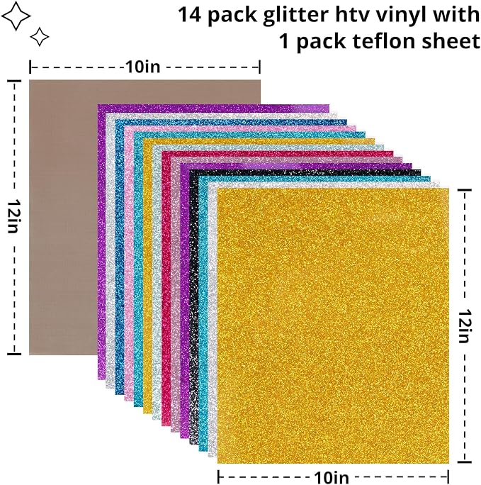 HTVRONT Glitter Heat Transfer Vinyl