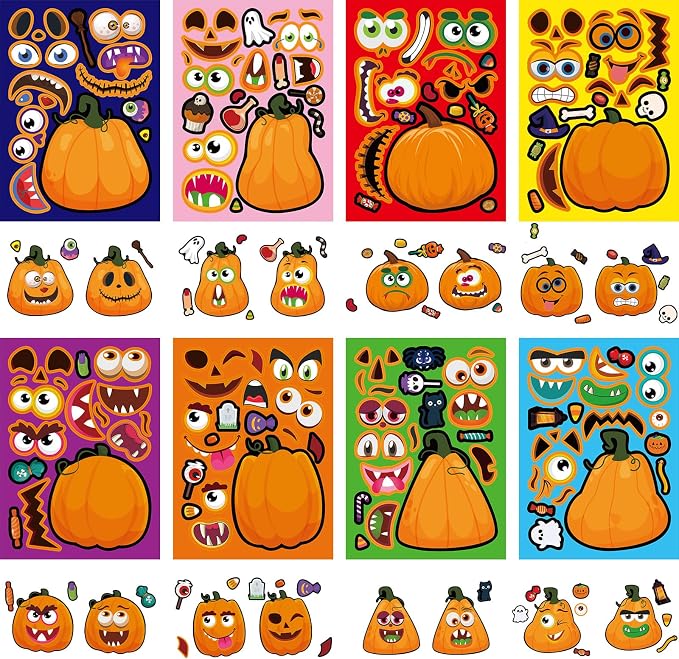 56 Sheets Halloween Pumpkin Stickers