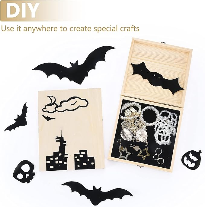 Caydo 12PCS Black Self Adhesive Felt Sheets, Soft Velvet Sticky Back Felt |