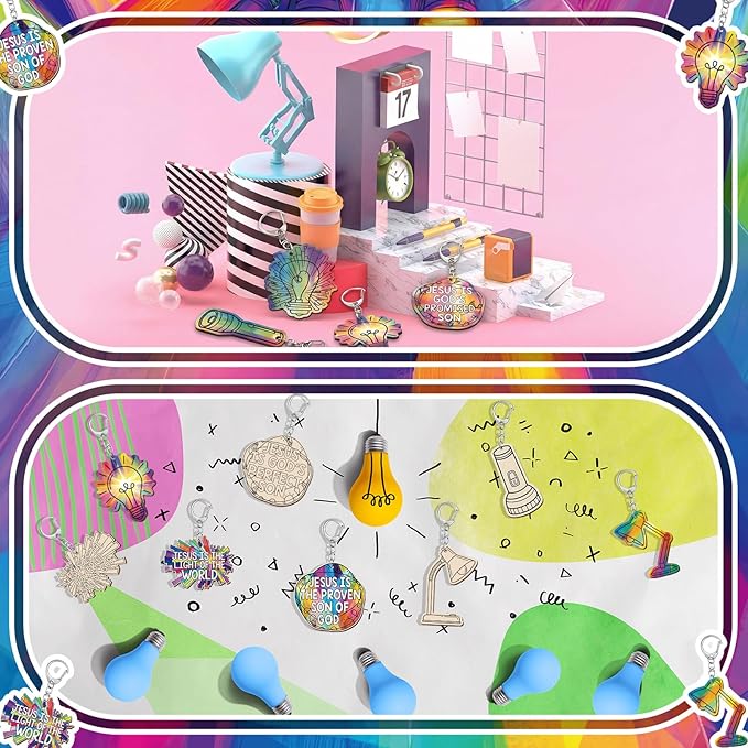 RattanView 24 Pcs VBS 2026 DIY Set Illumination Themed Craft Color Your Own