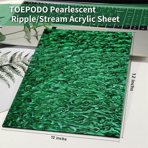 TOEPODO Pearlescent Ripple Cast Acrylic Sheets 1/8inch Thick Marble Acrylic