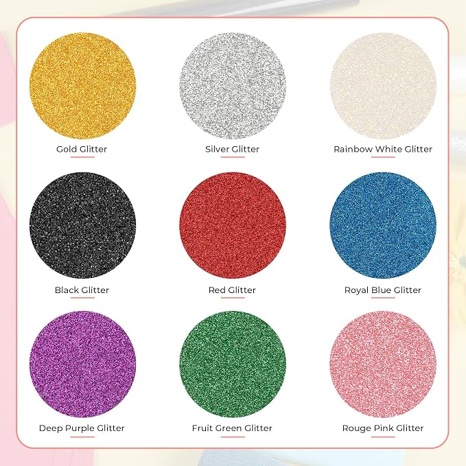 HTVRONT Glitter HTV Heat Transfer Vinyl: 10 Pack 12"x12" Iron on Vinyl |