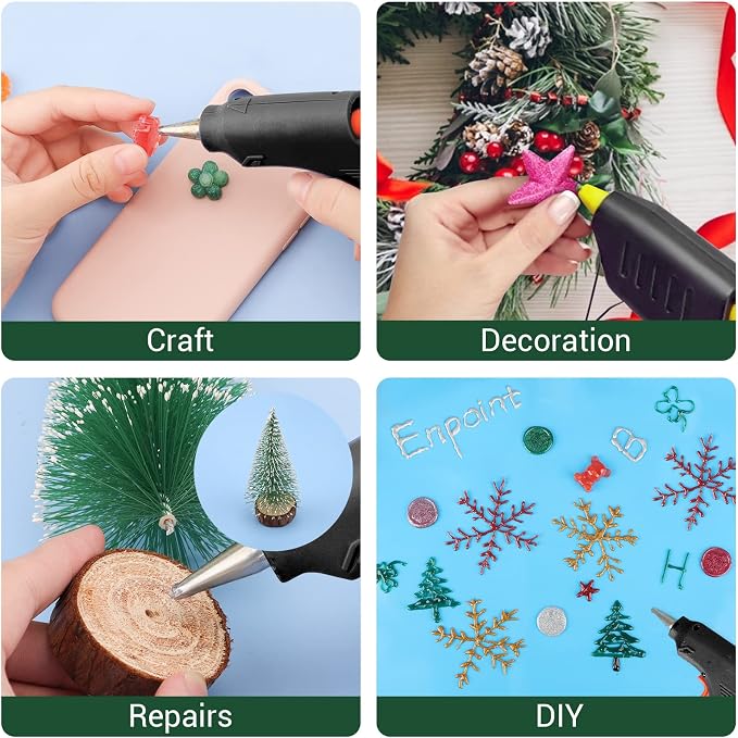 ENPOINT Glitter Color Hot Glue Sticks Full Size, Adhesive Glue Sticks Standard