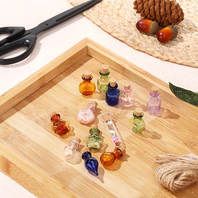 Geiserailie 80 Pieces Tiny Glass Bottles Spell Jars