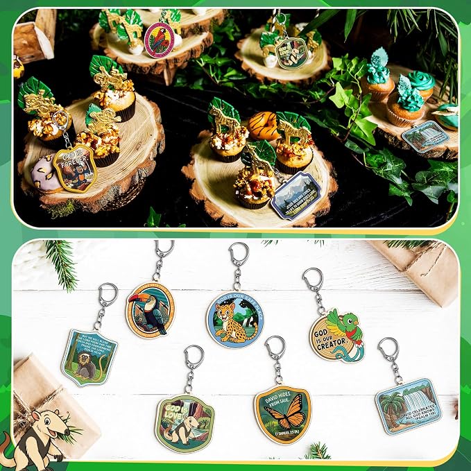 RattanView 24 Pcs 2026 VBS Craft DIY Wooden Rainforest Falls Kits Color Your