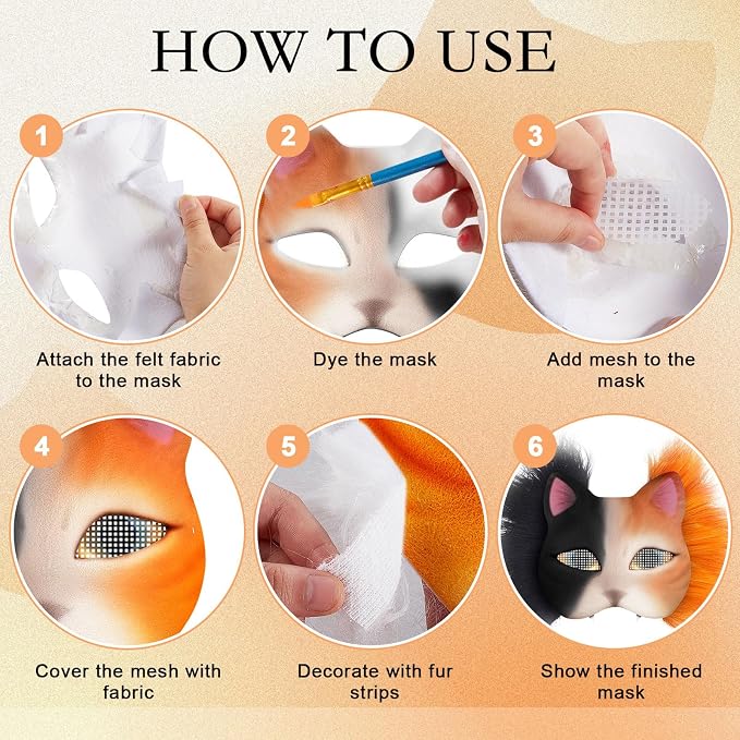 Seenelling DIY Therian Mask Kit Blank Cat Mask