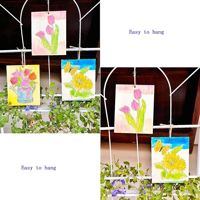 Piatoeke 16PCS 5.9×4.7in Unfinished Wood Craft to Paint, Fun Things to Paint