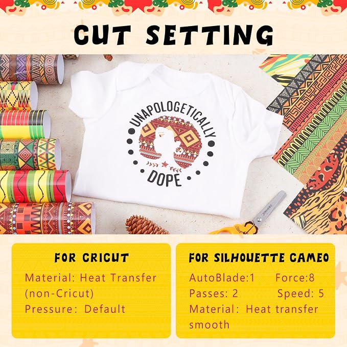 HTVSTD Kwanzaa HTV Heat Transfer Vinyl 12 Sheets 12×10in Iron on Vinyl | Africa