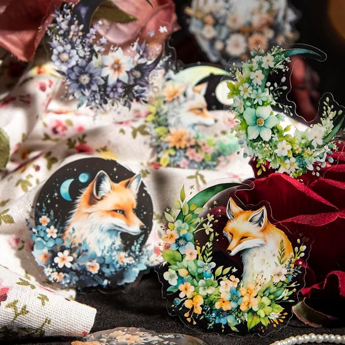 120Pcs Fantasy Moon Flower Scrapbook Stickers