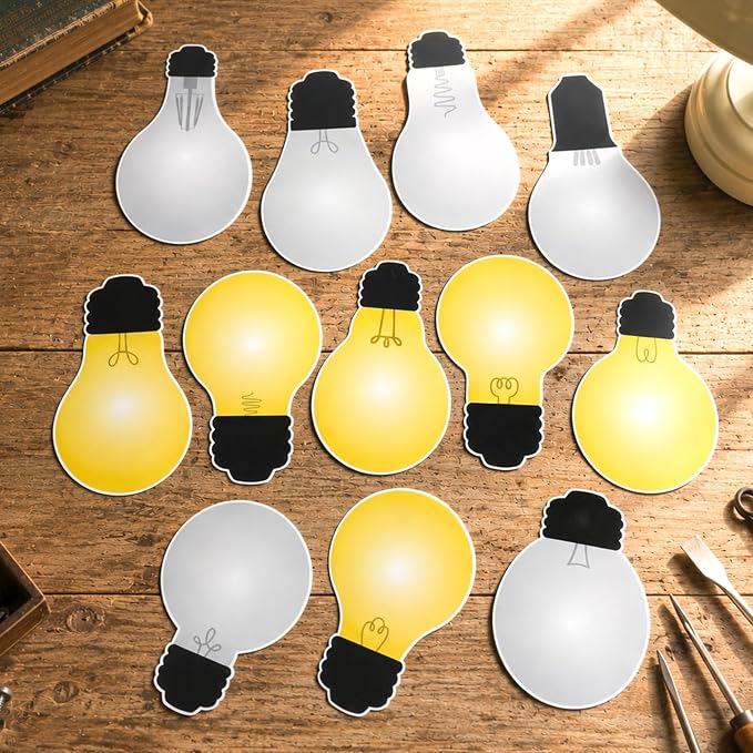 60PCS Classroom Light Bulb Cutouts Back to Schol Light Bulb Bulletin Board