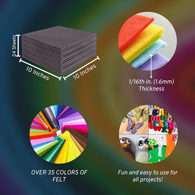 FabricLA Acrylic Felt Sheets for Crafts