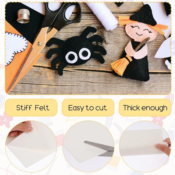 15Pcs White Stiff Felt Fabric Sheets,