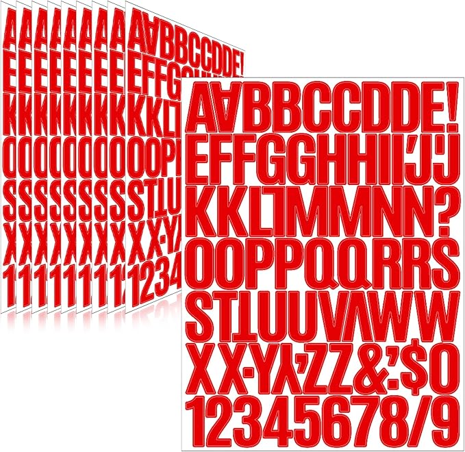 Letter Stickers, Mailbox Numbers, 1.5 Inch Waterproof Vinyl Alphabet | 1 1/2