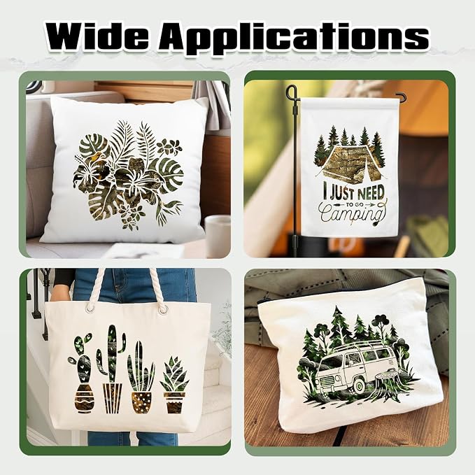 Tintnut Tree Leaf Heat Transfer Vinyl, 12 Sheets 12"x10" Iron on Vinyl | Nature