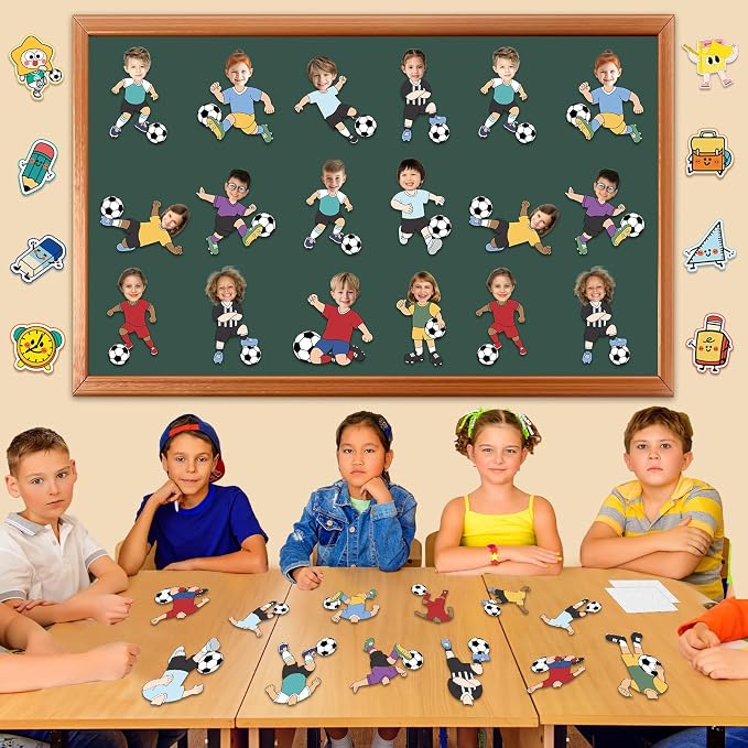 OBUSATT 60 Pcs Soccer Player Theme Cutouts Soccer Bulletin Board Decorations