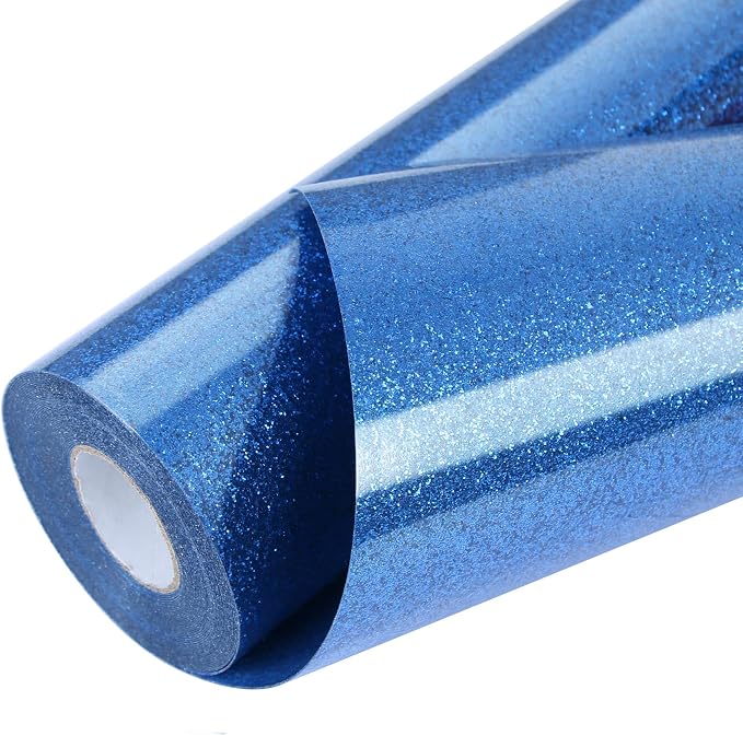 TORC Royal Blue Glitter HTV Heat Transfer Vinyl Roll 12 inch x 20 ft Iron on