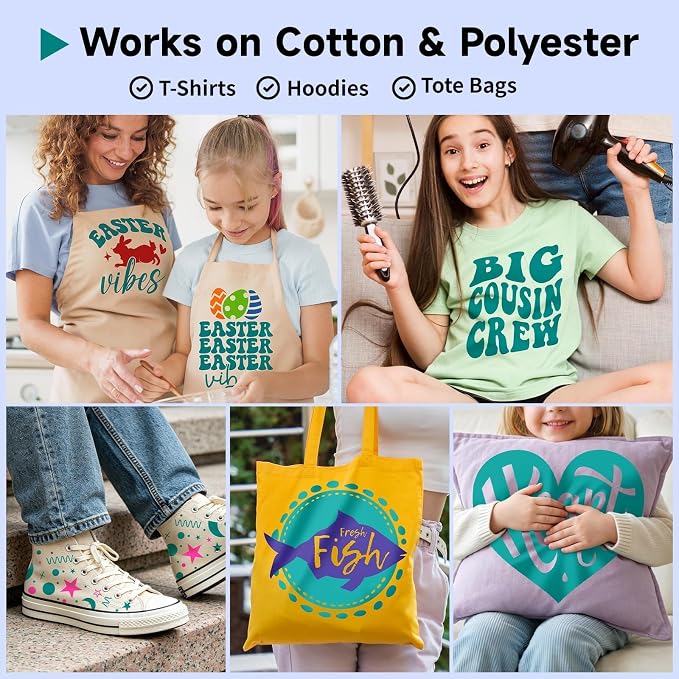 TECKWRAP Heat Transfer Vinyl for T-Shirts, 50+ Washes, REACH Certified & Dryer