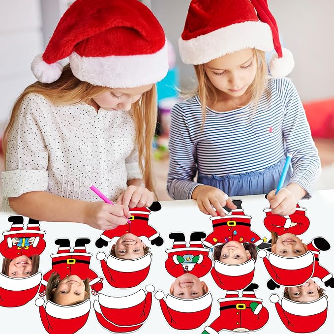 60pcs Christmas Theme Cutouts Santa Claus Bulletin Board Decorations Xmas Santa
