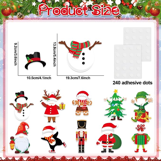 60pcs Christmas Theme Cutouts Xmas Holiday Bulletin Board Decorations Xmas